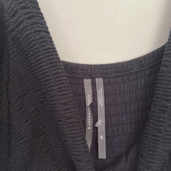 NEW Anthropologie Smocked Bodice Tiered Cut Out Maxi Dress black Small - Picture 4 of 5